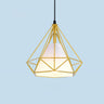 Modern Colorful Diamond Metal Cage Pendant Light Image - 11