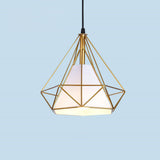 Modern Colorful Diamond Metal Cage Pendant Light Image - 12