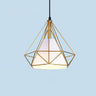 Modern Colorful Diamond Metal Cage Pendant Light Image - 12