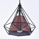 Modern Colorful Diamond Metal Cage Pendant Light Image - 14