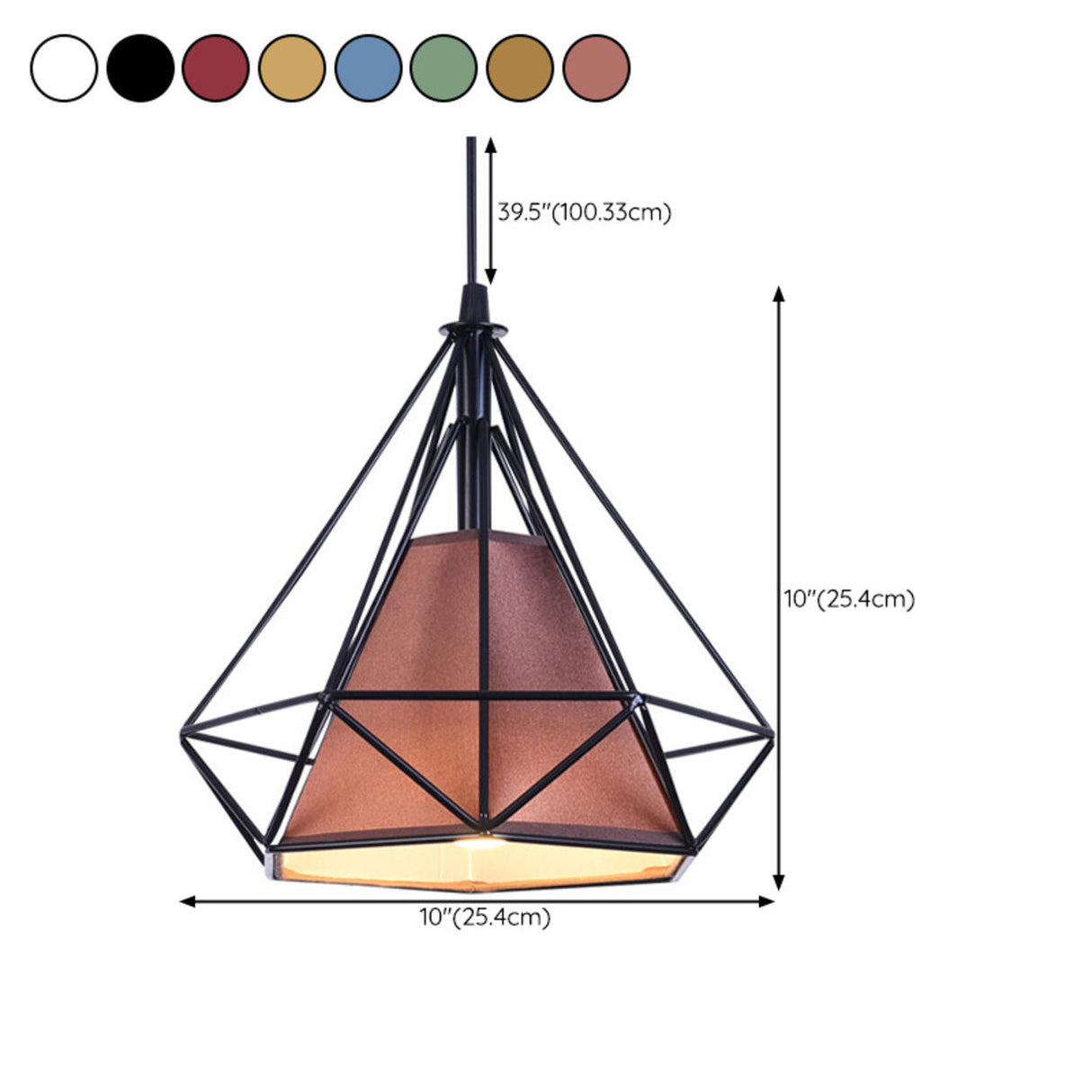 Modern Colorful Diamond Metal Cage Pendant Light 