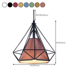 Modern Colorful Diamond Metal Cage Pendant Light #size