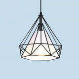 Modern Colorful Diamond Metal Cage Pendant Light Image - 4