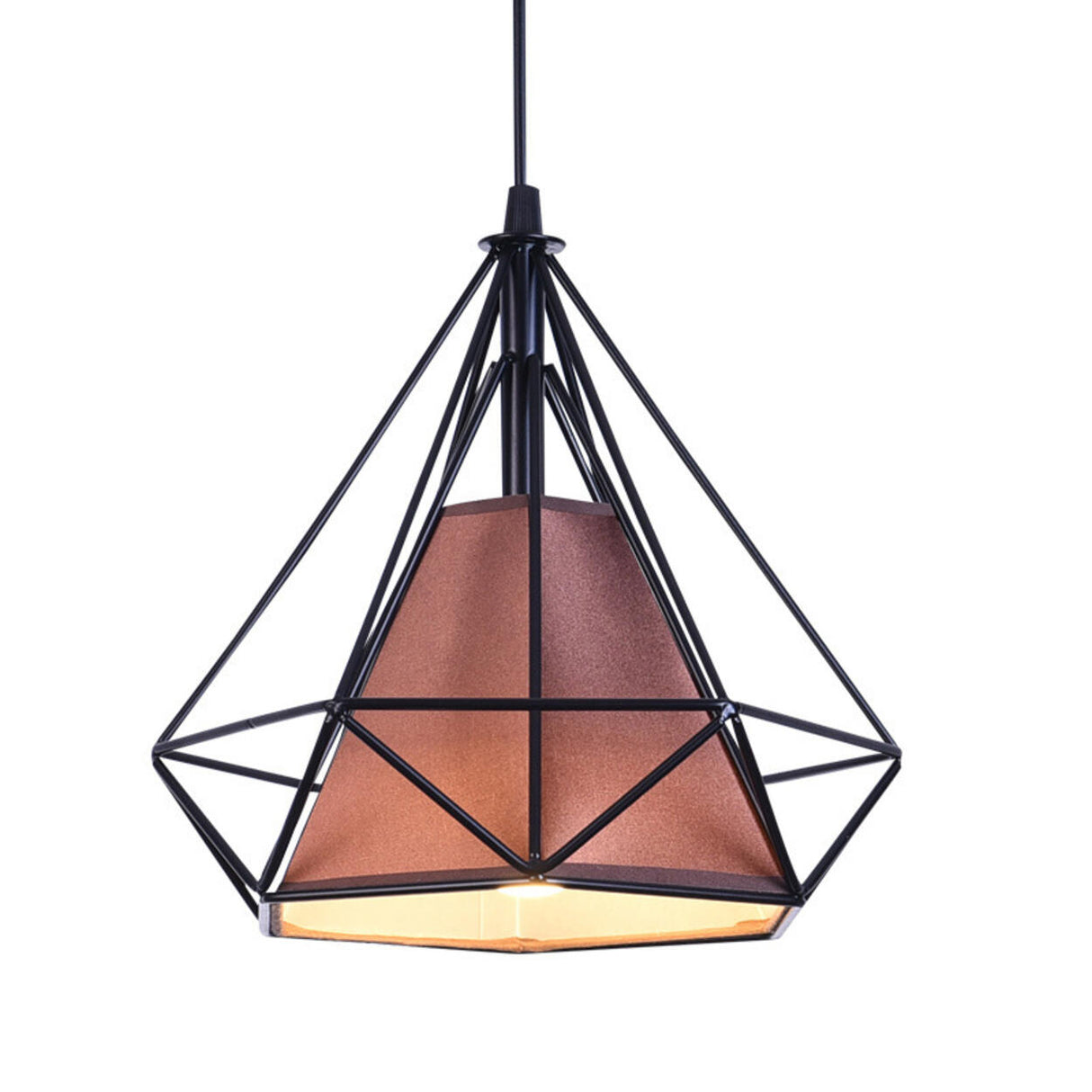 Modern Colorful Diamond Metal Cage Pendant Light Image - 5