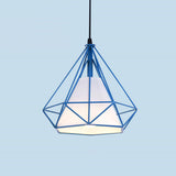 Modern Colorful Diamond Metal Cage Pendant Light Image - 6