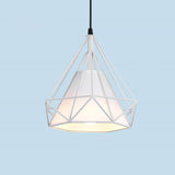 Modern Colorful Diamond Metal Cage Pendant Light Image - 8