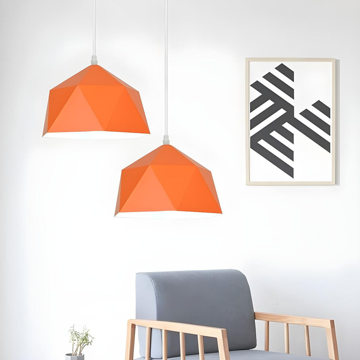 Modern Colorful Geometric Metal Dining Room Pendant Light Image - 7