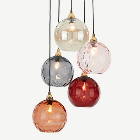 Modern Colorful Glass Globe Ball Cluster Pendant Light Image - 15