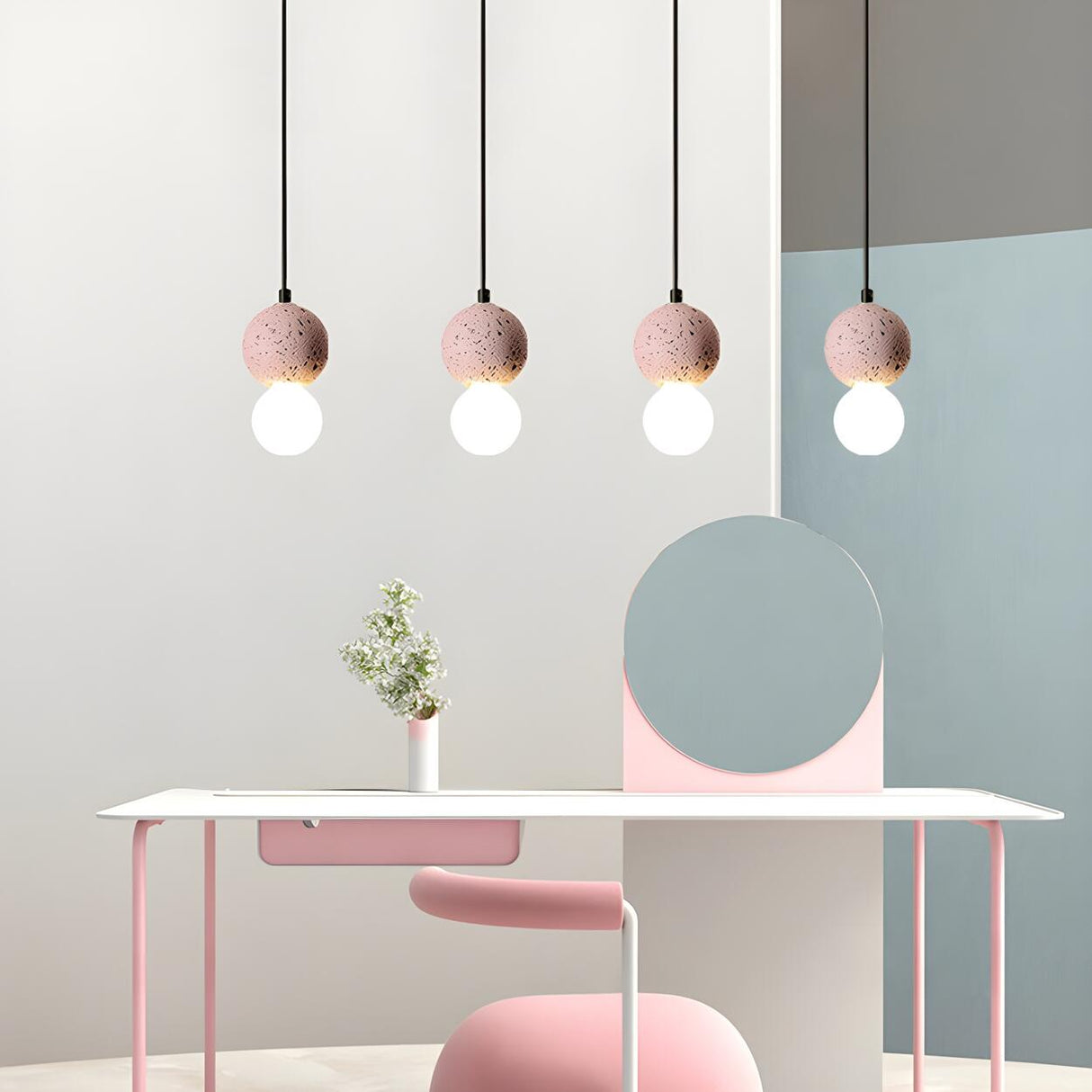 Modern Colorful Globe Glass Stone Pendant Lights Image - 6