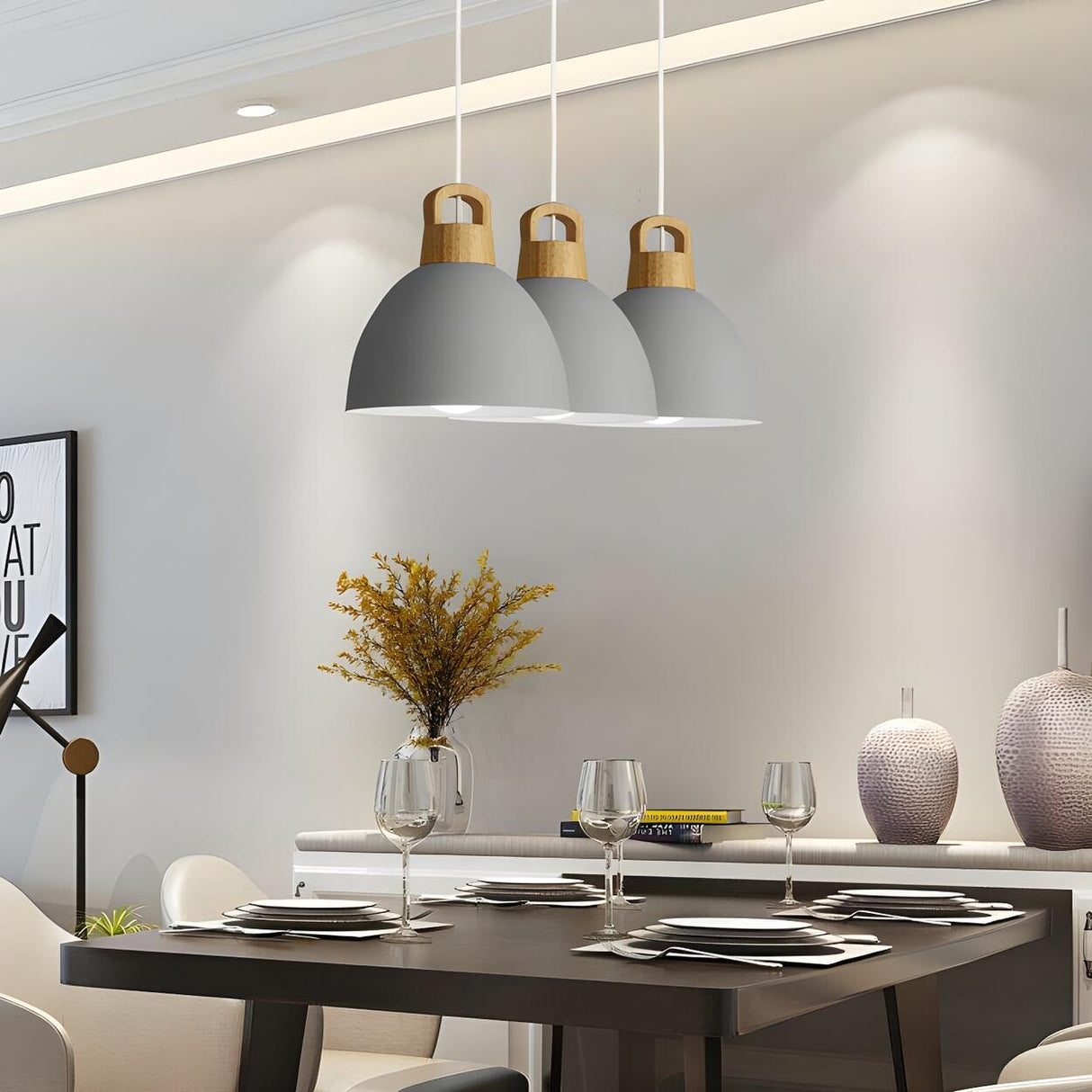 Modern Colorful Metal Dome Dining Room Pendant Light Image - 7