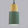 Modern Colorful Metal Wooden Cylinder Pendant LIght Image - 11