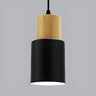 Modern Colorful Metal Wooden Cylinder Pendant LIght Image - 2