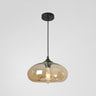 Modern Colorful Oval Drum Clear Glass Pendant Light Image - 11