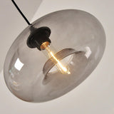 Modern Colorful Oval Drum Clear Glass Pendant Light Image - 14