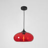 Modern Colorful Oval Drum Clear Glass Pendant Light Image - 2