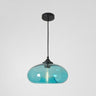 Modern Colorful Oval Drum Clear Glass Pendant Light Image - 3