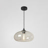 Modern Colorful Oval Drum Clear Glass Pendant Light Image - 6