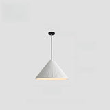 Modern Colorful Pleated Resin Cone LED Pendant Light Image - 11