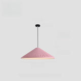 Modern Colorful Pleated Resin Cone LED Pendant Light Image - 15