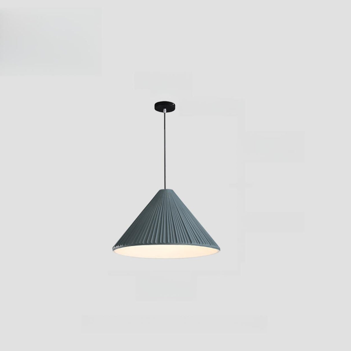 Modern Colorful Pleated Resin Cone LED Pendant Light Image - 17