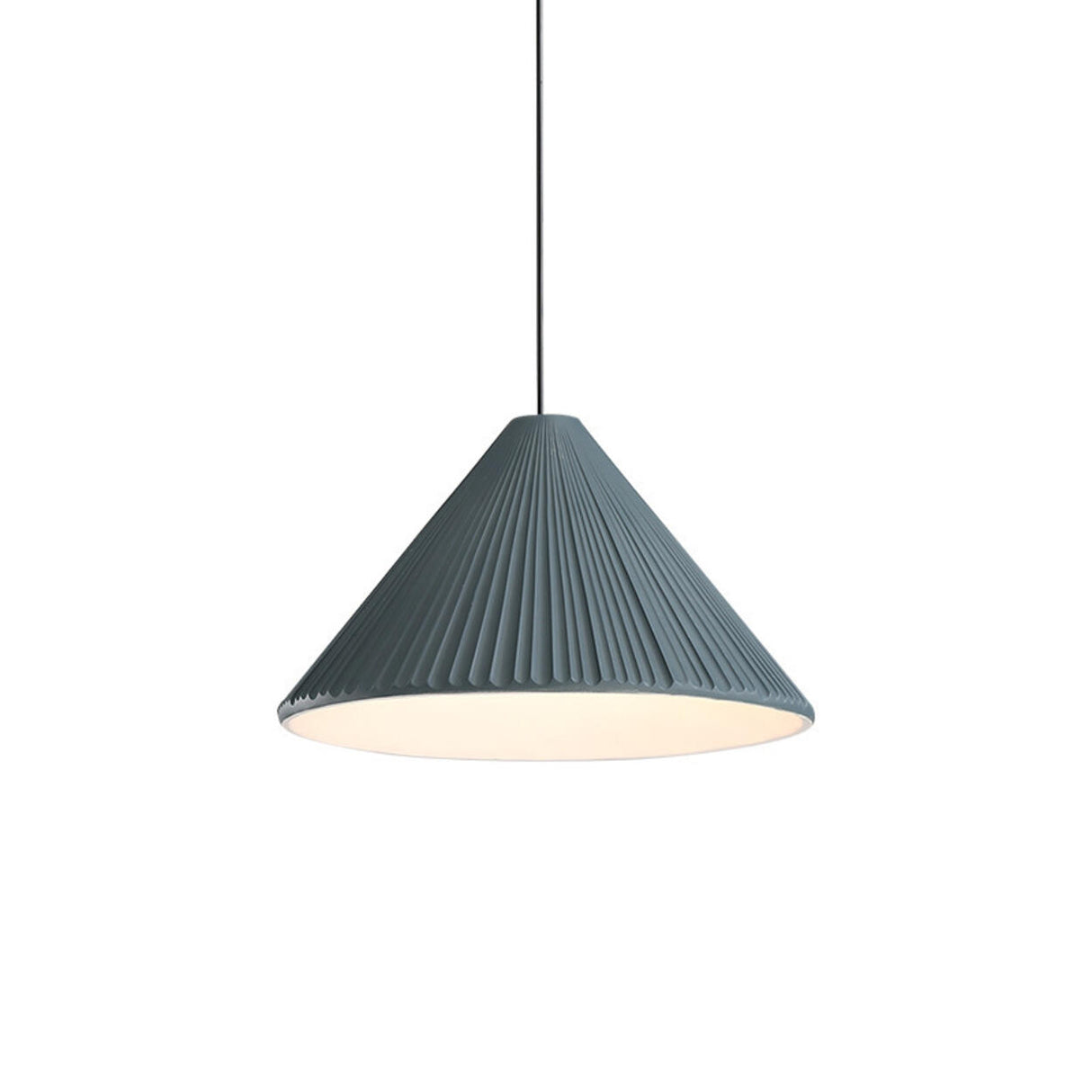 Modern Colorful Pleated Resin Cone LED Pendant Light Image - 5