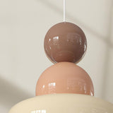 Modern Colorful Resin Layered Globe Pendant Light Image - 21