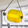 Modern Colorful Transparent Glass Orb Yellow Pendant Light Image - 1