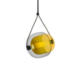 Modern Colorful Transparent Glass Orb Yellow Pendant Light Image - 4