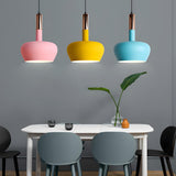 Modern Colorful Wine Glass Metal Dining Room Pendant Light Image - 1