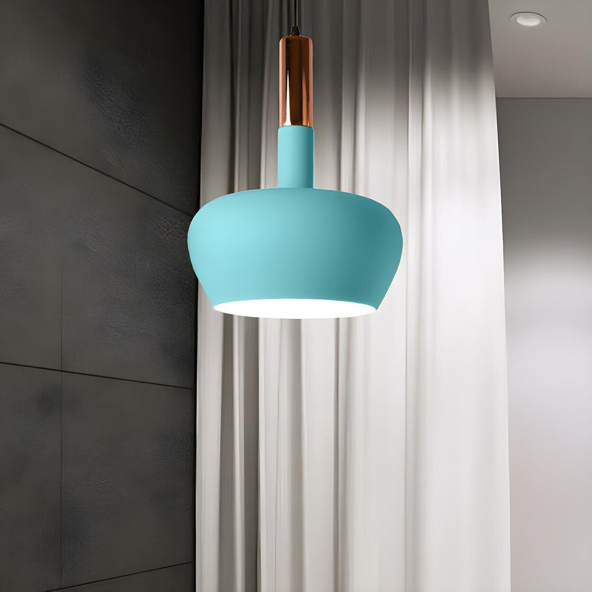 Modern Colorful Wine Glass Metal Dining Room Pendant Light Image - 13