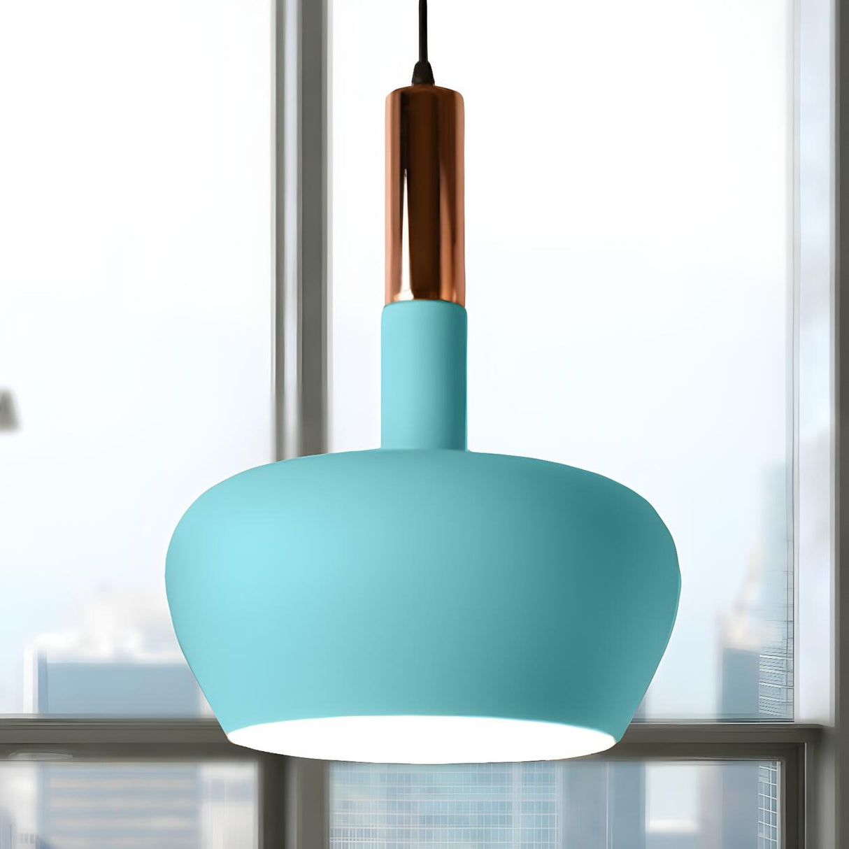 Modern Colorful Wine Glass Metal Dining Room Pendant Light Image - 14