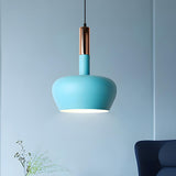 Modern Colorful Wine Glass Metal Dining Room Pendant Light Image - 6