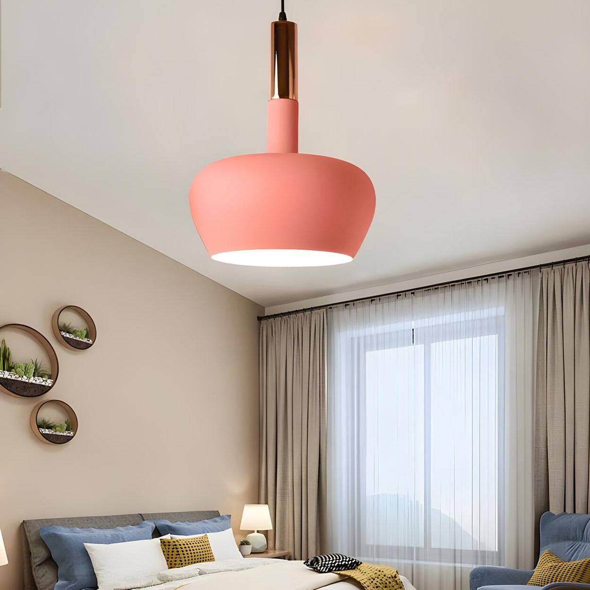 Modern Colorful Wine Glass Metal Dining Room Pendant Light Image - 8