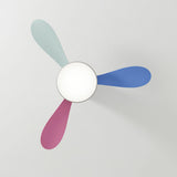 Modern Colorful Wood 3 Blades Ceiling Fan with Light Image - 10