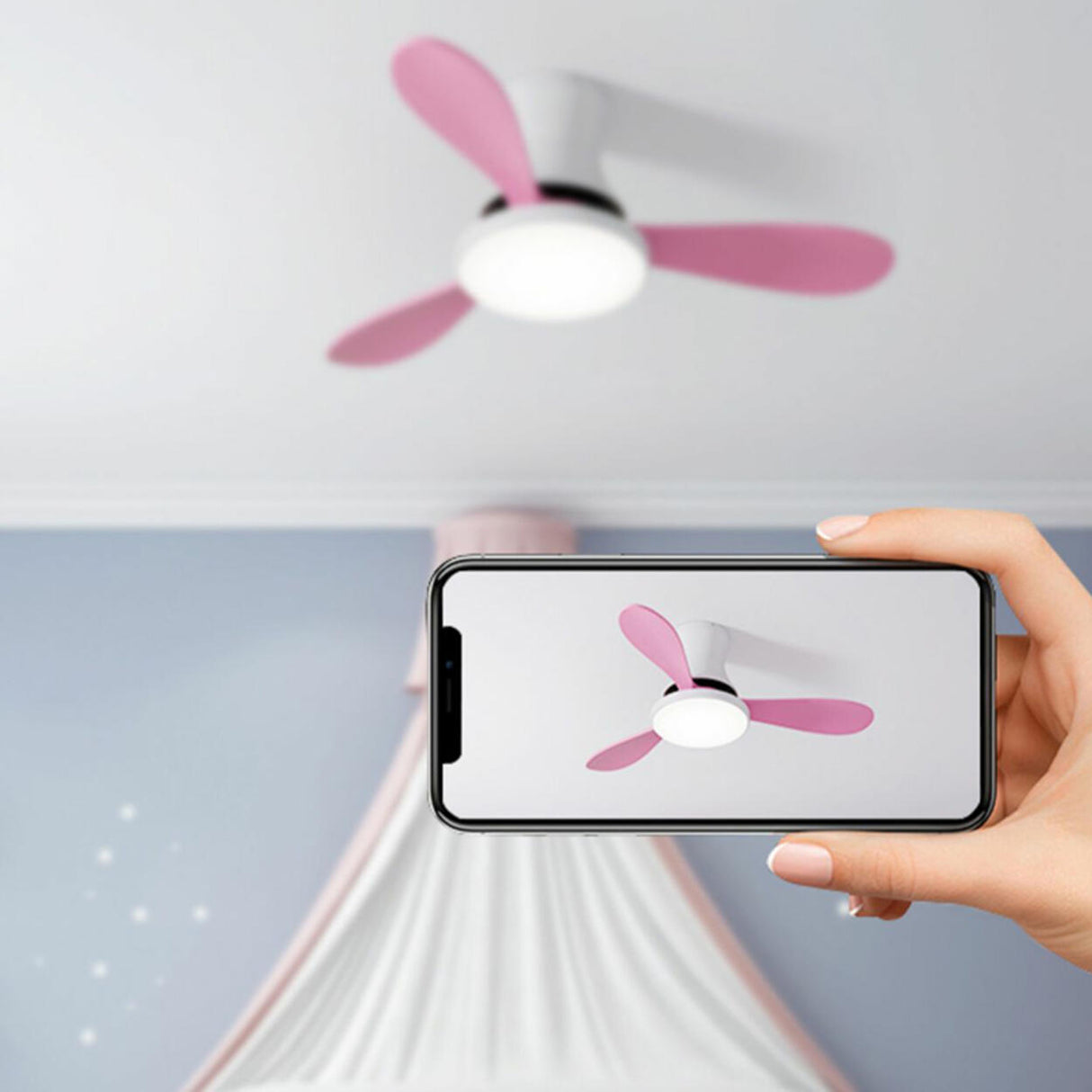 Modern Colorful Wood 3 Blades Ceiling Fan with Light Image - 13