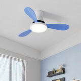 Modern Colorful Wood 3 Blades Ceiling Fan with Light Image - 14