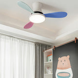 Modern Colorful Wood 3 Blades Ceiling Fan with Light Image - 15