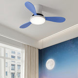 Modern Colorful Wood 3 Blades Ceiling Fan with Light Image - 2