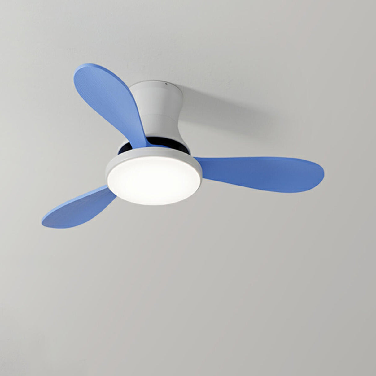 Modern Colorful Wood 3 Blades Ceiling Fan with Light Image - 6