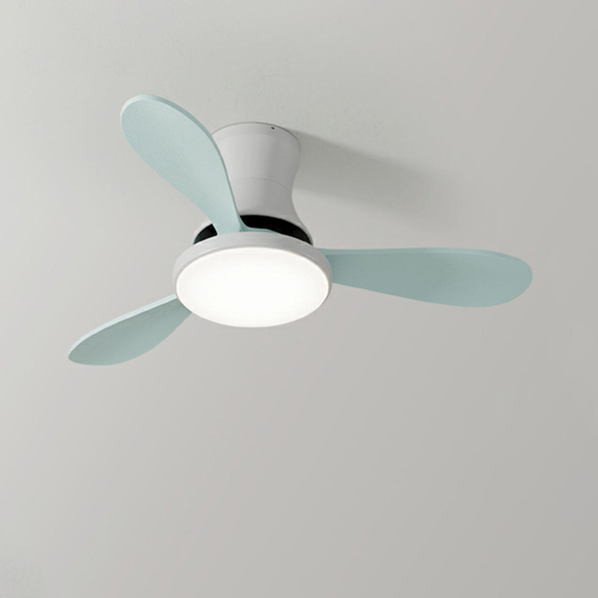 Modern Colorful Wood 3 Blades Ceiling Fan with Light Image - 7