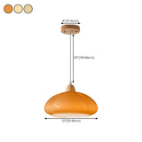 Modern Colorful Wood Dome White Glass Pendant Light #size