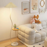 Modern Cone and Curved Floor Lamp with Side Table Image - 4