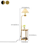 Modern Cone and Gold Floor Lamp with Storage Shelf #size