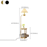 Modern Cone and Gold Floor Lamp with Storage Shelf Image - 17