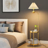 Modern Cone and Gold Floor Lamp with Storage Shelf Image - 2