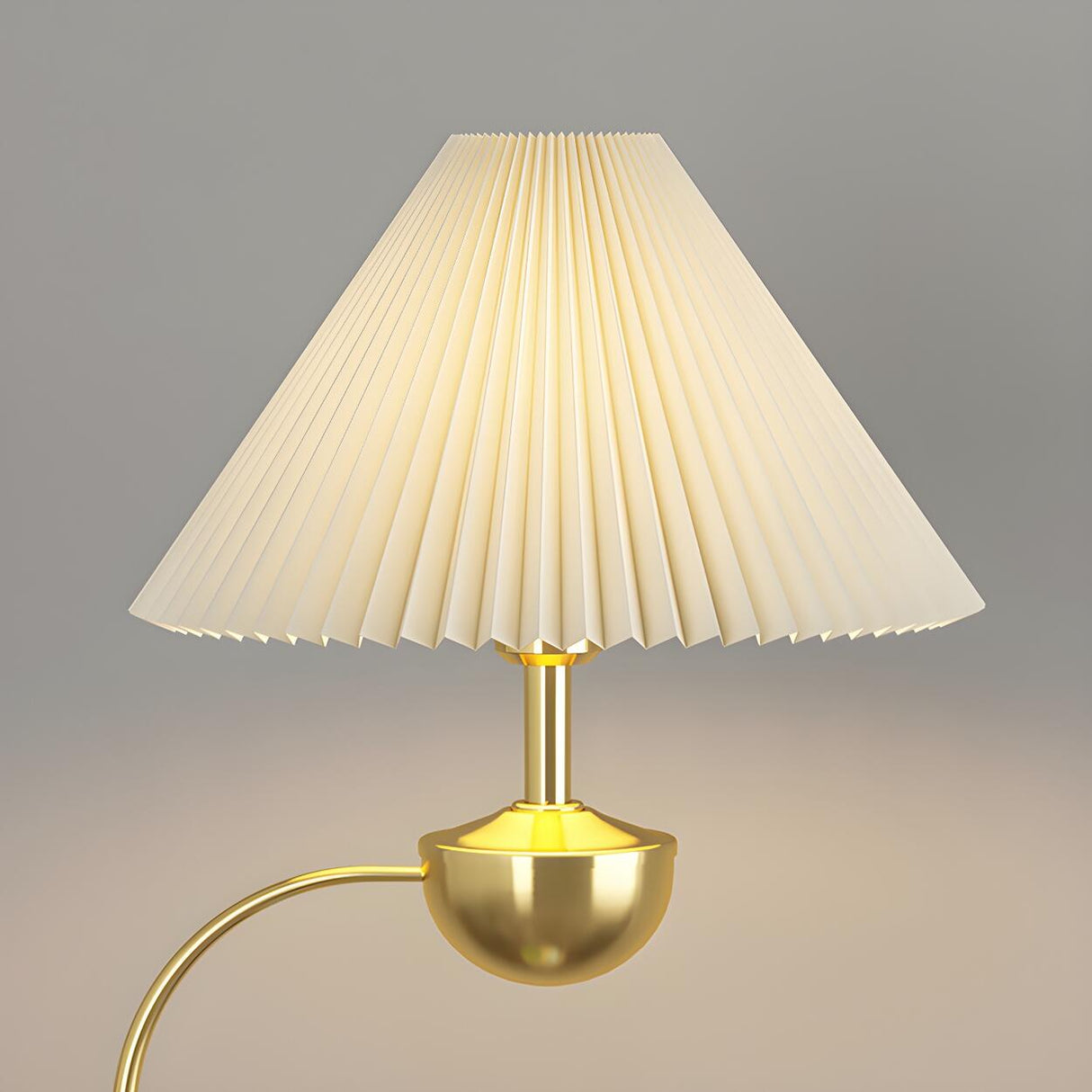 Modern Cone and Gold Floor Lamp with Storage Shelf Image - 7