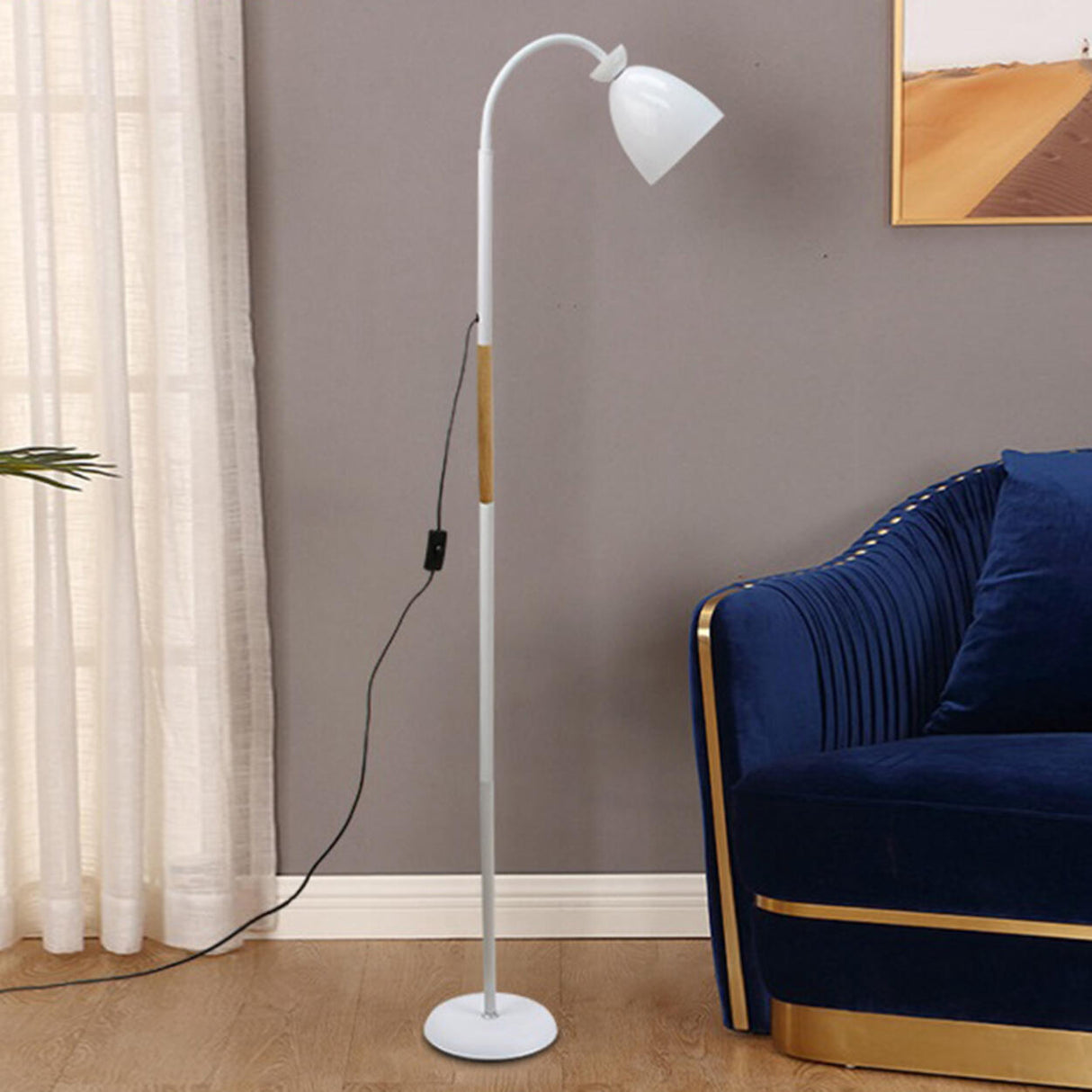 Modern Cone Black Adjustable Metal LED Floor Lamp Image - 3