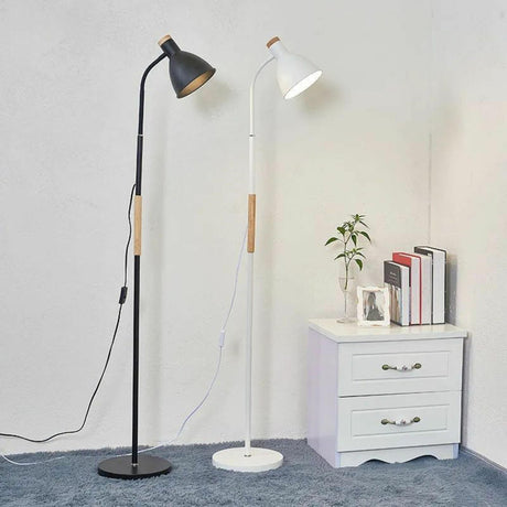 Modern Cone Black Metal Living Room LED Floor Lamp Image - 2