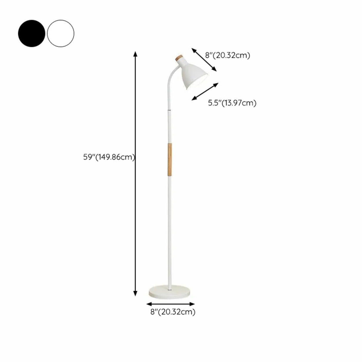 Modern Cone Black Metal Living Room LED Floor Lamp 