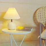 Modern Cone Ceramic Table Lamp for Bedroom, Off-White Image - 1